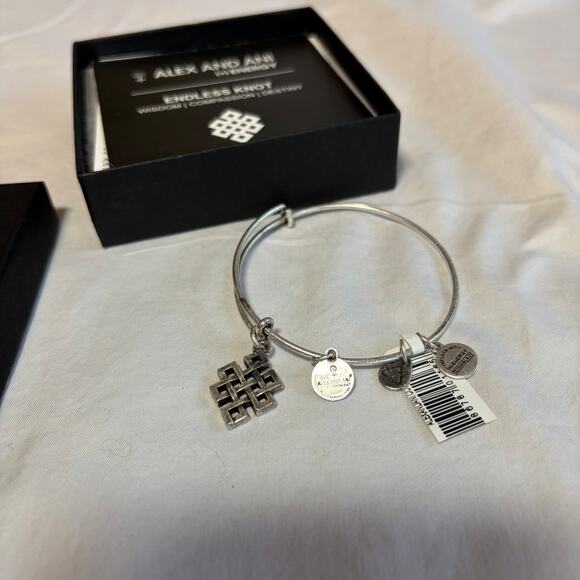 NWT Alex + Ani silver bracelet. (+)energy.  Endless knot - Picture 4 of 5